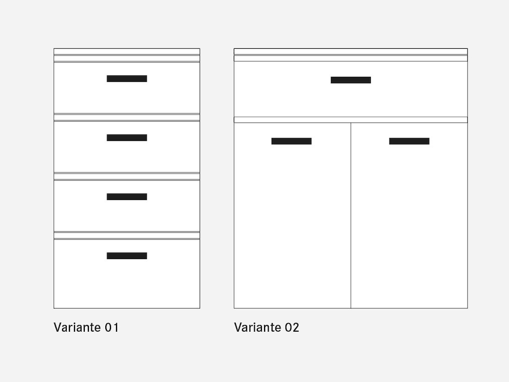 Schematische voorstelling van de varianten