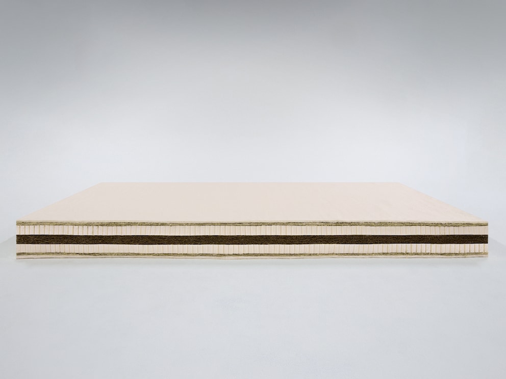 Schichtmatratze mit Kokoskern, 5-Zonen-Stiftlatex (100 % Naturkautschuk) und Hanf