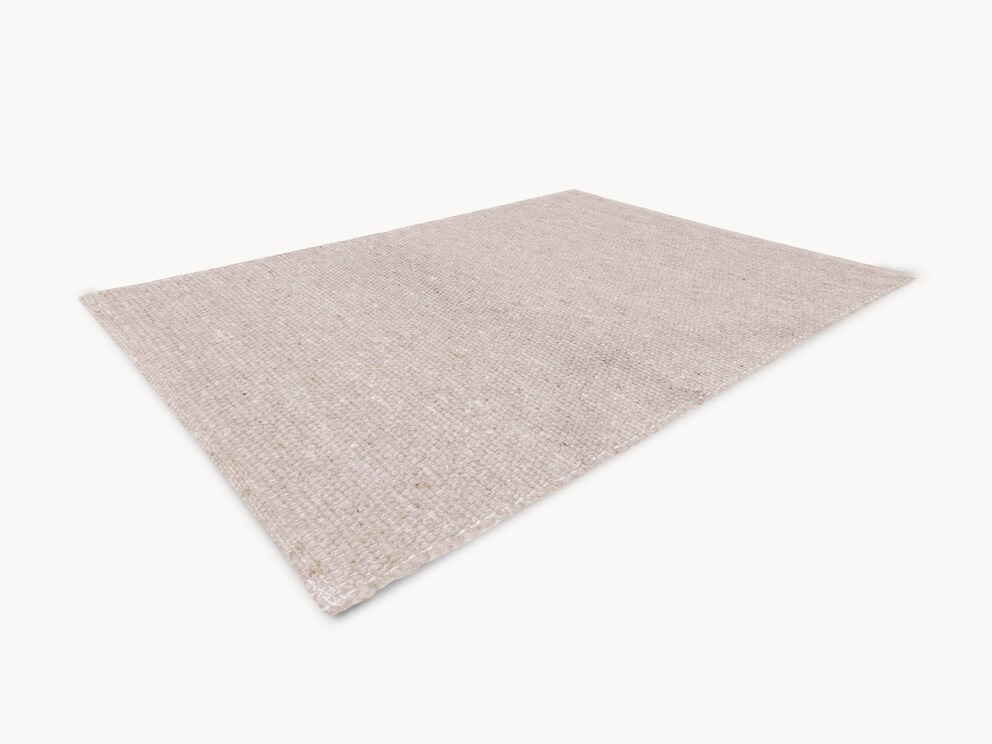 Handgeweven scheerwollen vloerkleed Cesena, kleurstelling beige