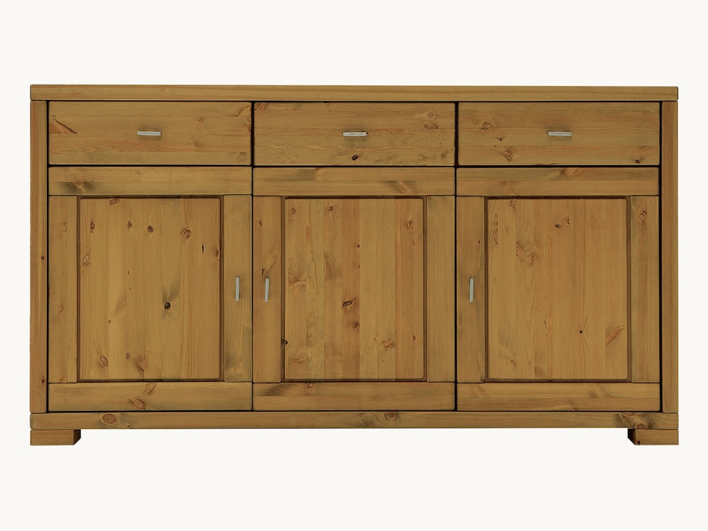Sideboard Mascella in massivem Kiefernholz - Oberfläche gelaugt/geölt