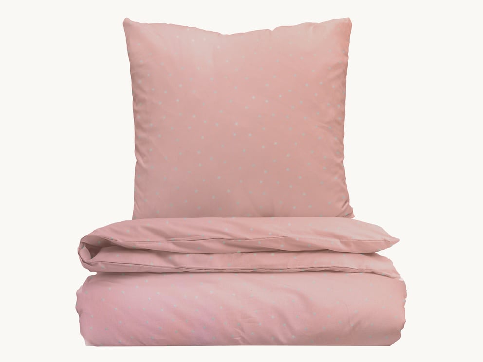 Linge de lit en coton rose à pois pour enfants Puntino, 100 % coton bio