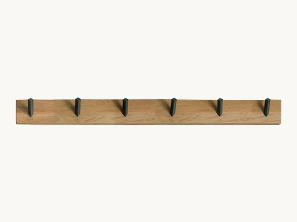 Brede haakarm met 6 haken in gezwart metaal
