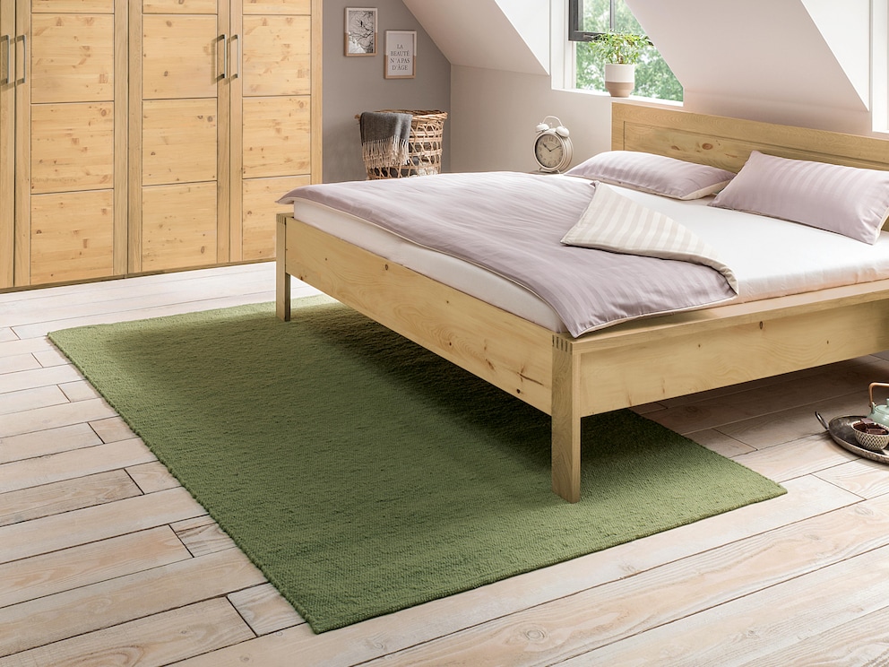 Tapis tissé à la main « Pecora-Colora », coloris « vert lime »