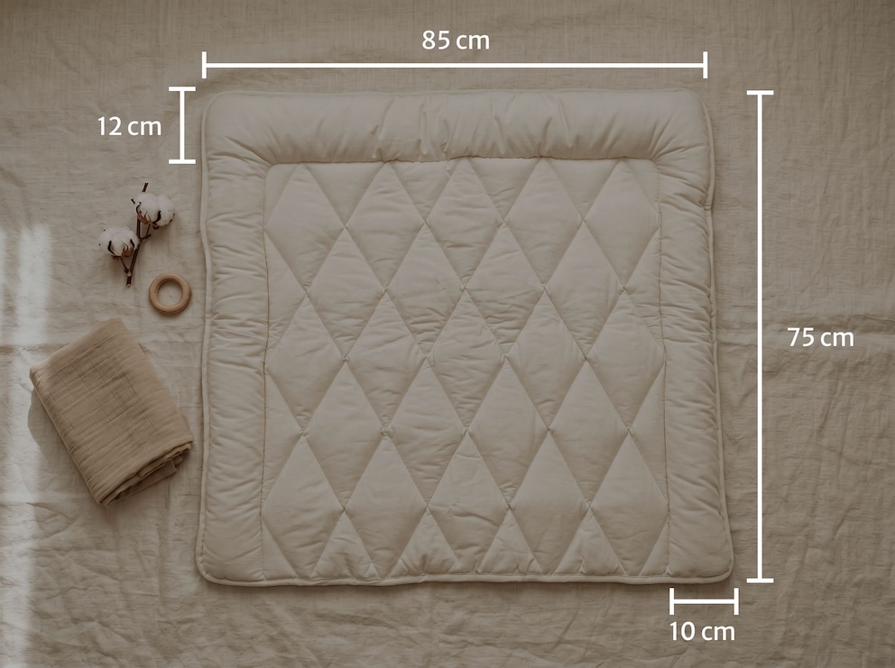 Tapis à langer dermophile (85 cm L, 75 cm P) – lavable et passe au sèche-linge