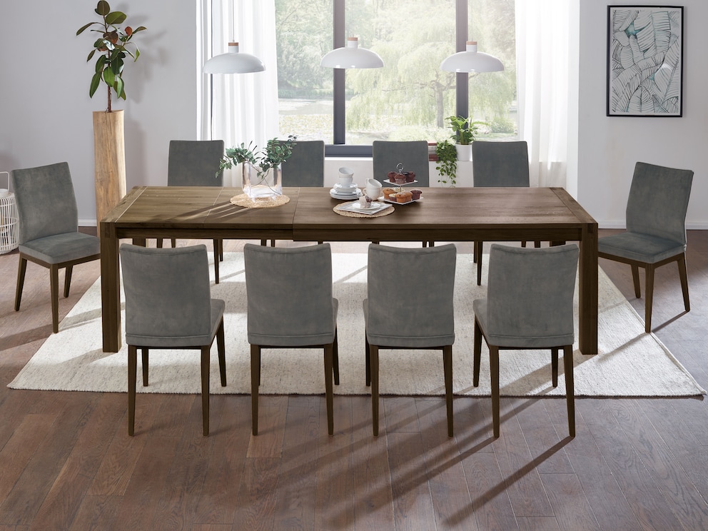 Imago ziet er bijzonder elegant uit in hoogwaardig walnotenhout - hier met 100 cm verlenging