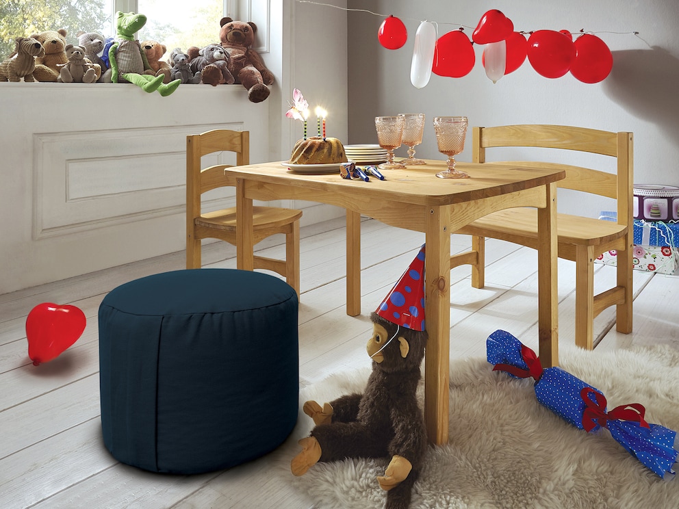 Astucieux coussin d'assise pour enfants en 6 coloris gais au choix (ici bleu foncé)