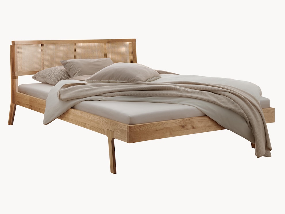 Bett Belvedere in Wildeiche mit Wiener Geflecht