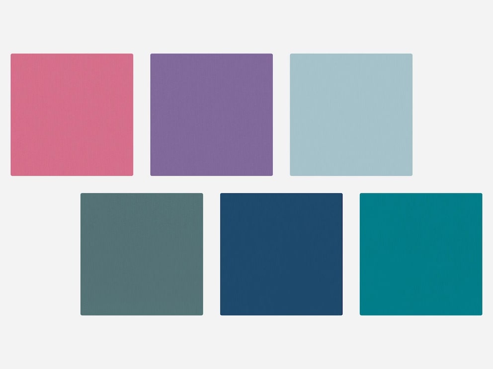 pink, lila, hellblau, petrol, blau, türkis