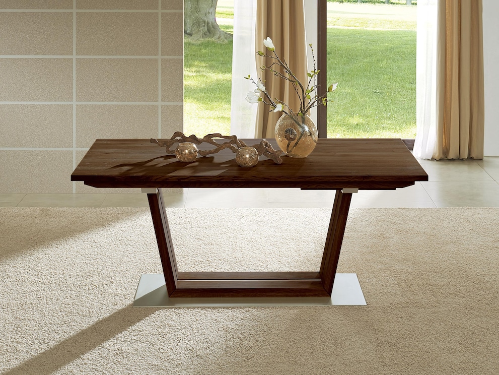 Table à colonne « Comida » en noyer noble