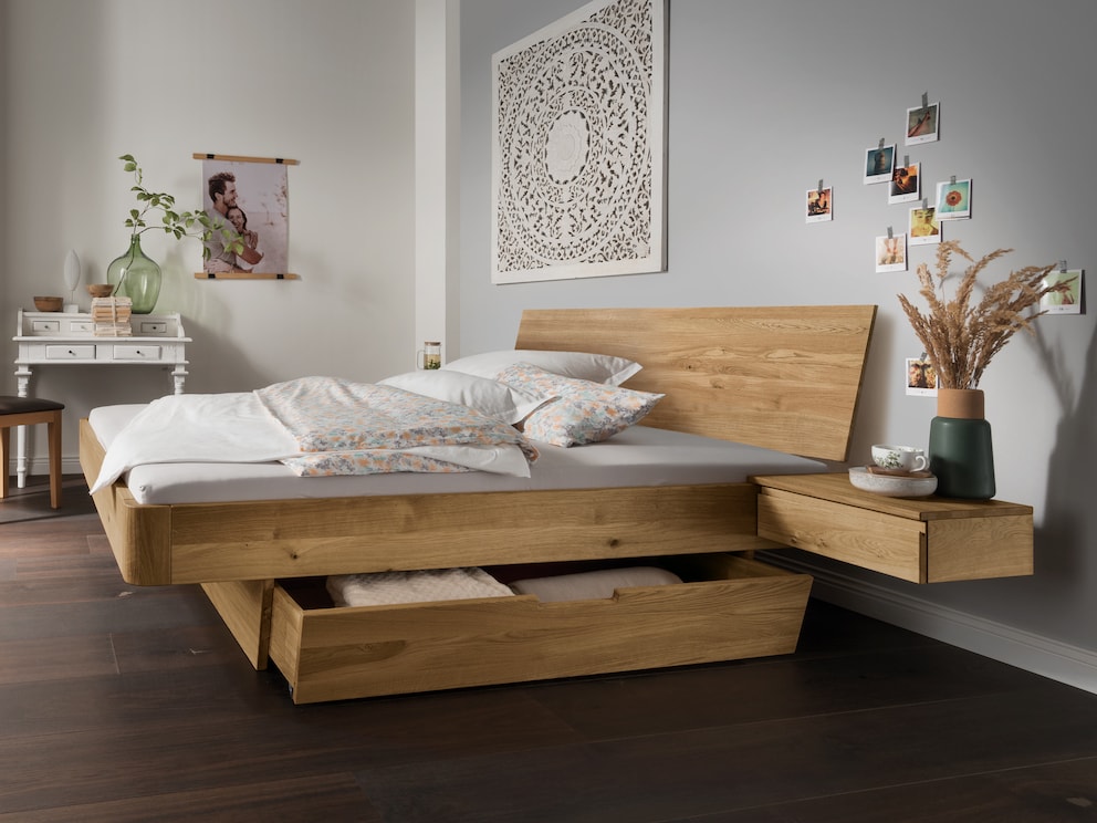 Praktische laden zijn verkrijgbaar als accessoires voor uw Svariata zwevend bed