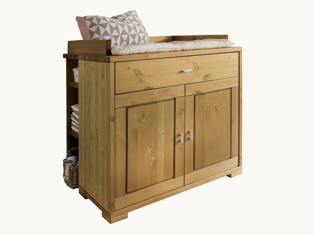 Commode à langer Piccolino en pin blanc lasuré