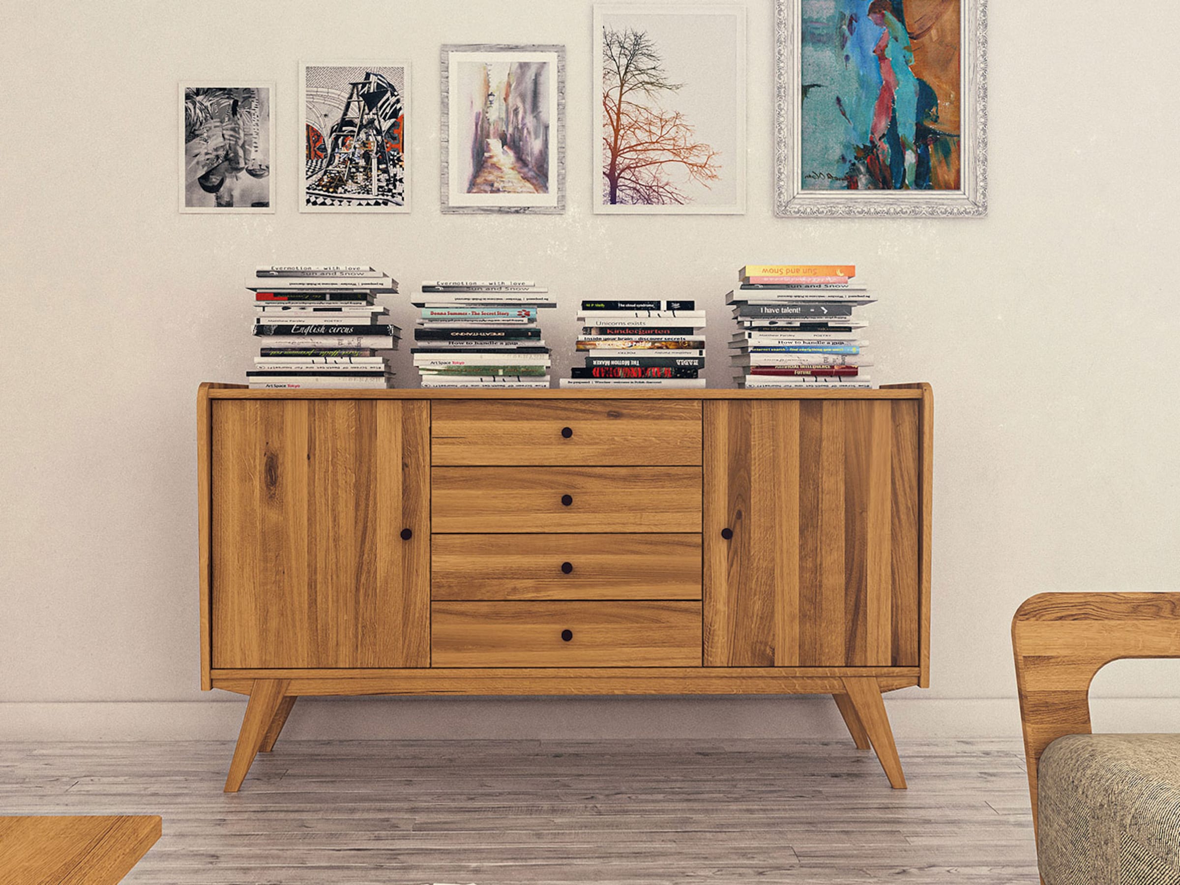 Sideboard "Lasala" | Kernbuche | Manufakturqualität | Vegan